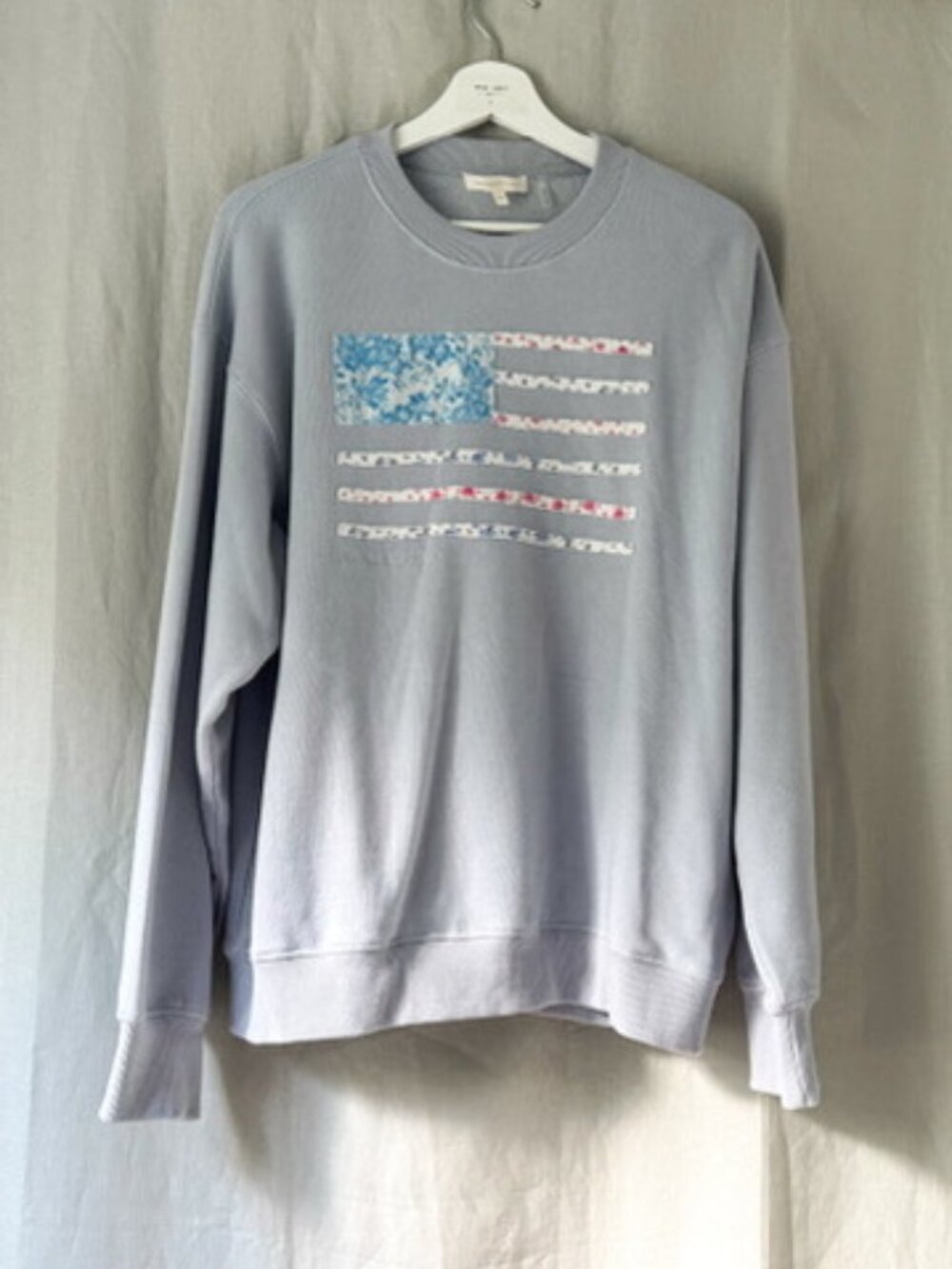 LoveShackFancy Palo Americana Fleece Pullover Moonstone M/L NWOT